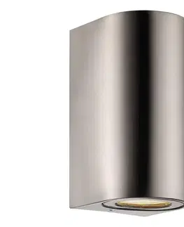 Svietidlá Nordlux - Vonkajšie nástenné svietidlo CANTO 2xGU10/28W/230V IP44 nerezová oceľ 49721034