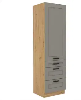 Kuchynské skrinky stojace Kuchynská skrinka Luna claygrey/artisan 60DKS-210 3S 1F