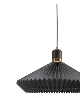 Svietidlá Halo Design 744299 - závesný luster PARIS 1xE27/60W/230V, priemer 56 cm, čierna/mosadz/dub 744299