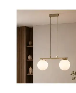 Svietidlá BRILAGI - Luster na lanku MILO 2xE27/60W/230V béžová/zlatá 75-007B