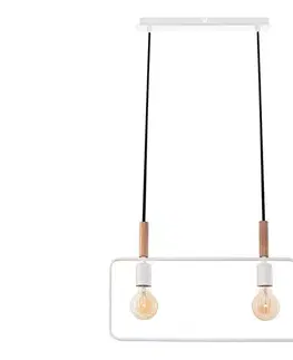 Svietidlá  Luster na lanku FRAME 2xE27/60W/230V biela 32-73549