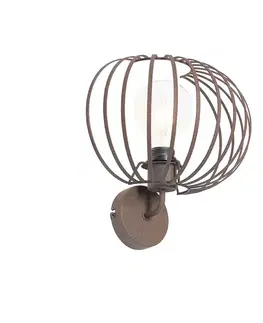 Nástenné osvetlenie Dizajnová nástenná lampa hrdzavohnedá 30 cm - Johanna
