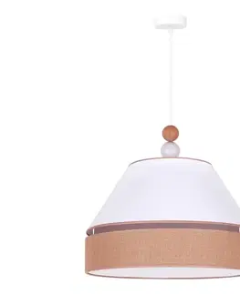 Svietidlá  - Luster na lanku AVIGNON 1xE27/15W/230V pr. 50 cm biela/hnedá 601962