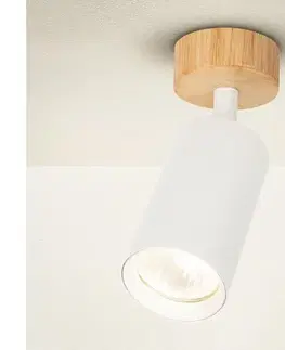 Svietidlá BRILAGI - Bodové svietidlo SELE 1xGU10/30W/230V biela/dubový dekor WO-SELE-WH-WD01-OEM