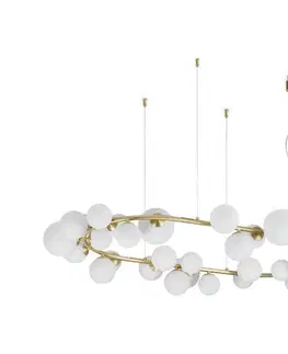 Svietidlá Ideal Lux - LED luster na lankách PERLAGE 30xG9/3W/230V 143 cm zlatá/biela 296746
