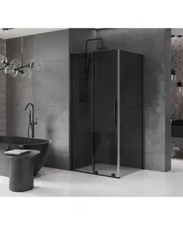 Sprchovacie kúty MEXEN/S - Velar L sprchovací kút, posuvné dvere 90 x 85, grafit, čierna 871-090-085-43-70