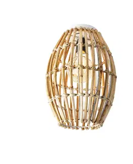 Stropné osvetlenie Vidiecke stropné svietidlo bambus a biele - Canna Capsule