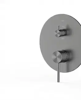 Kúpeľňové batérie Sprchová a vaňová batéria SAT Aurum bez podomietkového telesa brúsený gun metal SATBAUR215VBGM SATBAUR215VBGM