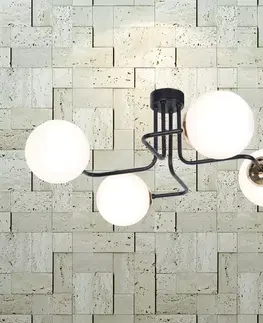 Moderné lampy do obývačky Luster Kari Čierna/Zlatý K-4705 LW4