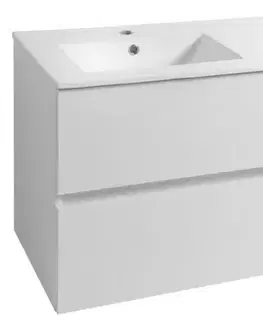 Kúpeľňový nábytok AQUALINE - PANEDA umývadlová skrinka 119x55x45,2cm, biela PN212