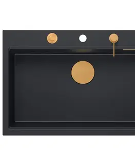 Kuchynské drezy Quadron Quadron - Granitový drez MARC 110 WORKSTATION Black Oceľ HQM7650U7_BS