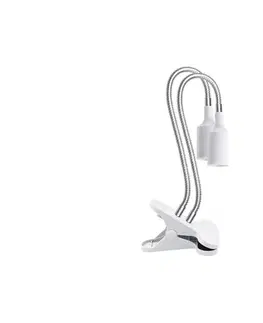 Lampy  Flexibilná stolná lampa s klipom PLANTY 2xE27/30W/230V biela 004017
