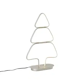 Svetelné reťaze do interiéru Vianočná stolná lampa oceľová v tvare vianočného stromčeka vrátane LED - Arbre