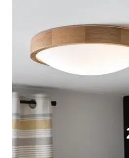 Svietidlá BRILAGI-LED RGBW stmievateľné stropné svietidlo CARVALHO SLIM 2xE27/12W/230V Wi‑Fi dub pr. 37 BG0742+2xAI0819