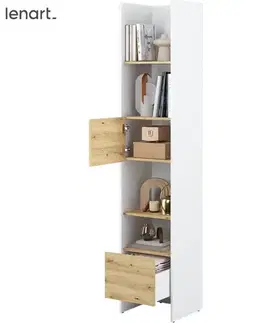 Nábytok Dig-net nábytok Regál Lenart BED CONCEPT BC-23 | biela / dub artisan