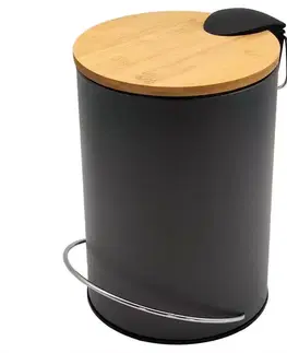 Kovové koše Kôš s pedálom a bambusovým vrchnákom 12 l FTC2345B-12L
