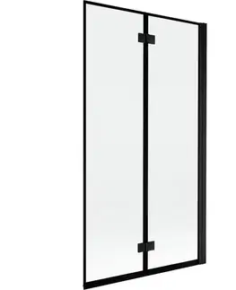 Sprchové dvere MEXEN - MIST vaňová zástena 100x150 cm 6mm 2-s, čierna, okraj, pravá 8A9-100-002-70-70-P