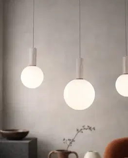Stropná svetla Lampa wisząca Testa beżowa klosze kule nad stół do jadalni 3xG9