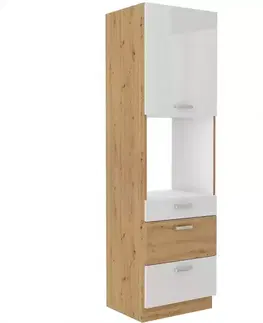 Kuchynské skrinky Skrinka do kuchyne ARTISAN biela lesklá 60DPS-210 3S 1F