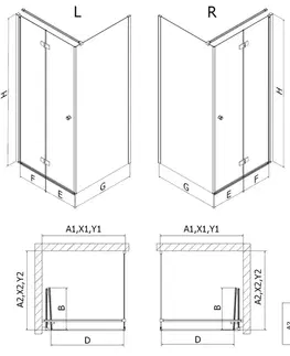 Sprchovacie kúty MEXEN/S - Mist-F sprchovací kút skladacie dvere pravá 120 x 120, transparent, meď kartáčovaná 8A6T-120-120-65-00-P