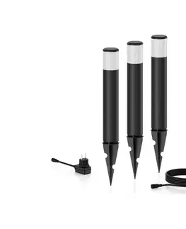 Záhradné lampy Philips - SADA 3x LED Vonkajšia lampa PUREX LED/1,5W/24/230V IP44 872016926941500