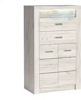Komody do spálne Komoda Indianapolis I6 2D2S kraft biela
