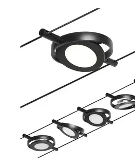 Svietidlá Paulmann 94418 - Sada 5xLED/4,5W Kompletný lankový systém ROUNDMAC 230V čierna 94418