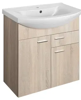 Kúpeľňový nábytok AQUALINE - ZOJA umývadlová skrinka 71,5x74x34cm, dub platin 51175