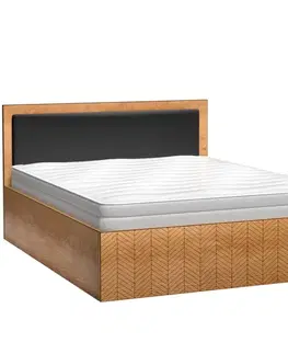 Dvojlôžkové postele Posteľ 140x200 Fonti F12 dub karamelový