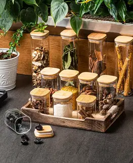Misky a misy 4Home Sklenená dóza na potraviny s viečkom Bamboo, 300 ml, 300 ml