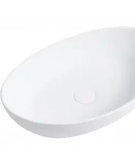 Umývadlá CERANO - Umývadlo z liateho mramoru Gaia - na dosku - biela matná - 55,5x35 CER-WB12