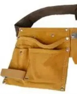 Opasky a traky EXTOL CRAFT Opasok kožený, 12 vreciek, PVC spona