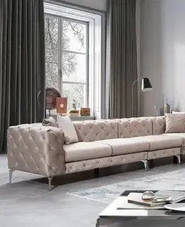 Sedacie súpravy Rohová sedacia súprava / Rohová pohovka Como Corner Right - Beige