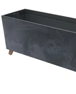 Kvetináče a truhlíky NABBI DUC800NE plastový kvetináč na nožičkách 77 cm antracit