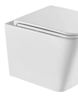 Záchody OLSEN SPA - Závesné WC orloja RIMLESS sa SLIM sedadlom Soft-close OLKLT052E