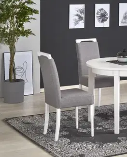 Jedálenské stoly HALMAR Sorbus 100/200 okrúhly rozkladací jedálenský stôl biela
