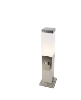 Zahradne stlpove lampy Vonkajšia lampa oceľ vrátane objímky IP44 - Malios so zemným kolíkom a káblovou objímkou