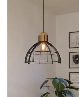 Svietidlá Eglo 43769 - Luster na lanku STILLINGTON 1xE27/40W/230V čierna 43769