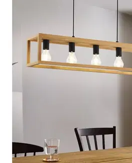 Svietidlá Eglo 32143 - Závesný luster na lane BLACKCROWN 5xE27/40W/230V hnedá 32143