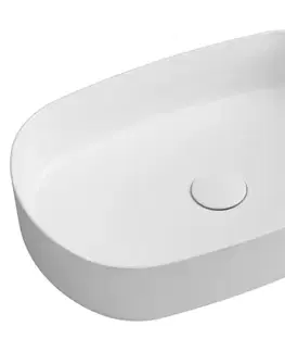 Umývadlá ISVEA - INFINITY OVAL keramické umývadlo na dosku, 55x36cm, biela matná 10NF65055-2L