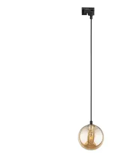 Svietidlá  Luster na lanku do lištového systému TRACER 1xG9/8W/230V čierna/dymová hnedá 4928