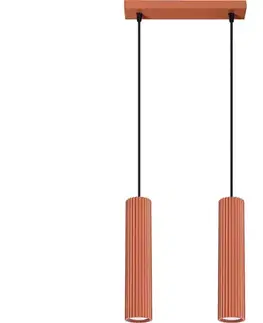 Svietidlá  SL.1631 - Luster na lanku KARBON 2xGU10/10W/230V červená SL.1631