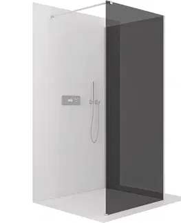 Sprchovacie kúty CERANO - Sprchová zástěna Walk-in Onyx Corner Cube L/P - 8 mm - hranatá vzpěra - chrom, grafitové sklo - 100x30x200  CER-8050BD72331