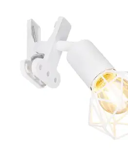 Svietidlá Globo 54802WK - Nástenná lampa s klipom XARA I 1xE14/40W/230V biela 54802WK