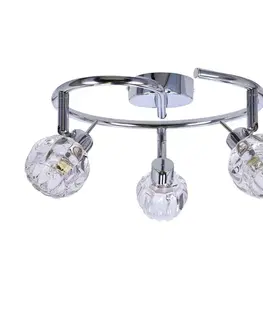 Stropná svetla Špirálová stropná lampa 3X40W G9 chróm BOMBOLA