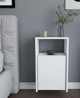 Nočné stolíky Nočný stolík Carlin - White