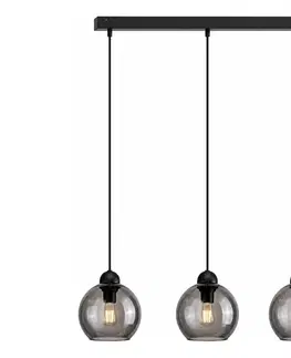 Svietidlá Keter Lighting Luster na lanku UNO 3xE27/60W/230V čierna/dymová 1319/22