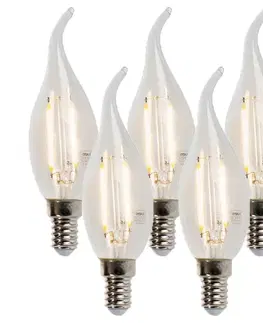 LED osvetlenie Sada 5 stmievateľných LED vláknových žiaroviek sviečok E14 250lm 2700K