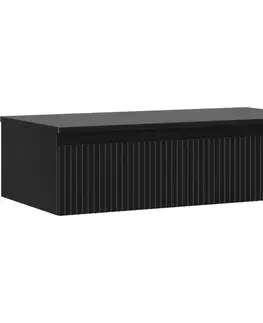 Kúpeľňový nábytok MEXEN/S - Rivel kúpeľňová skrinka pod umývadlo 90 cm s doskou, 1 šuplík, reliéf, čierna mat 91A20-09023-1-BFC71