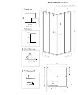 Sprchovacie kúty INVENA - Sprchovací kút štvorec PARLA, profil: chróm, sklo frosted 90x90 AK-48-191-O